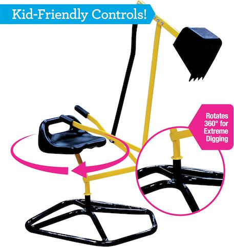 Excavatrice assise - pour enfants, rotative Jaune et noir 4 - vertbaudet enfant 