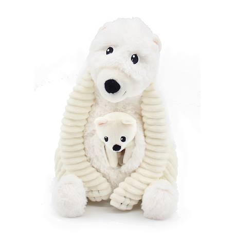 Peluche ours polaire maman 31 cm et son bébé blanc Blanc 3 - vertbaudet enfant 