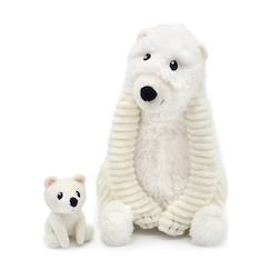 Jouet-Premier âge-Peluche ours polaire maman 31 cm et son bébé blanc