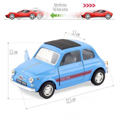 Voiture miniature fiat 500 Bleu+Rouge 3 - vertbaudet enfant 
