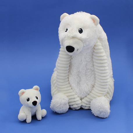 Peluche ours polaire maman 31 cm et son bébé blanc Blanc 4 - vertbaudet enfant 
