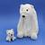 Peluche ours polaire maman 31 cm et son bébé blanc Blanc 4 - vertbaudet enfant 