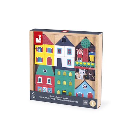 Cubes  en bois fsc la ville, 36 pcs Multicolore 6 - vertbaudet enfant 