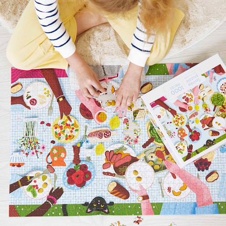 Puzzle repas de famille 1000 pcs Multicolore 3 - vertbaudet enfant 