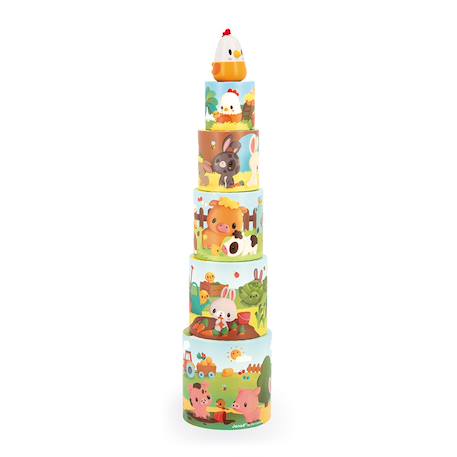 Pyramide à empiler les animaux de la ferme Multicolore 3 - vertbaudet enfant 