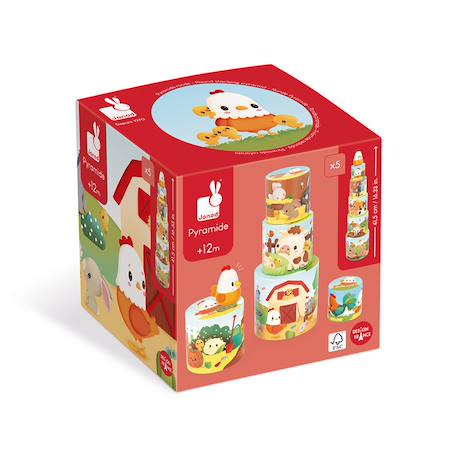 Pyramide à empiler les animaux de la ferme Multicolore 6 - vertbaudet enfant 