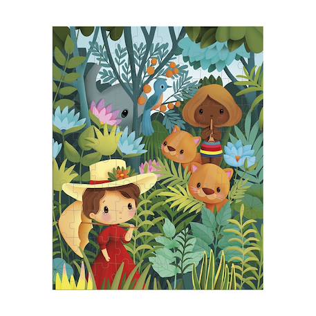 Puzzle 100 pcs inspiré de rousseau Multicolore 3 - vertbaudet enfant 