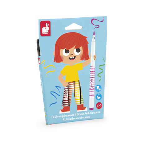 Feutres pinceaux x12 - colo MULTICOLORE 1 - vertbaudet enfant 