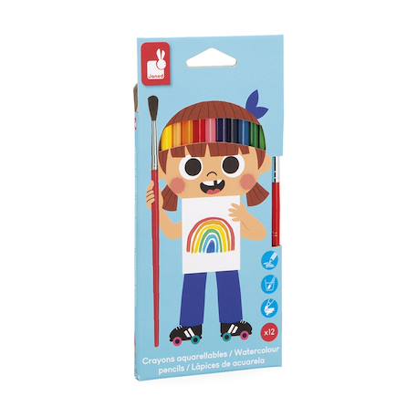 Crayons aquarellables x12 - colo MULTICOLORE 1 - vertbaudet enfant 