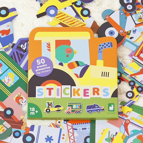 50 grandes stickers repositionnables véhicule MULTICOLORE 4 - vertbaudet enfant 