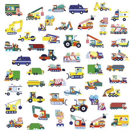50 grandes stickers repositionnables véhicule MULTICOLORE 3 - vertbaudet enfant 