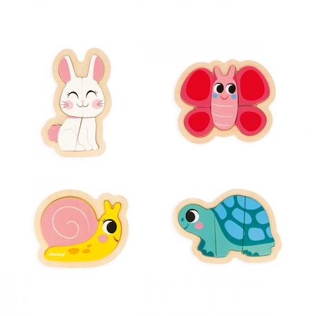 4 puzzles evolutifs en bois jardin 2 à 5 pcs Multicolore 1 - vertbaudet enfant 