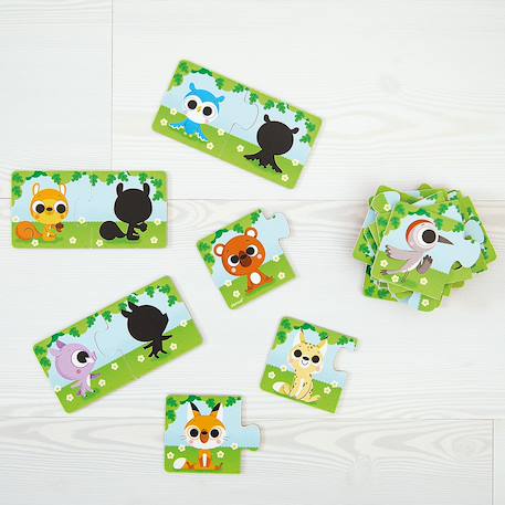 Puzzle duo les animaux et leur ombre Multicolore 2 - vertbaudet enfant 