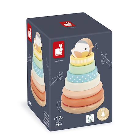 Empilable et culbuto en bois fsc - nid oiseau Multicolore 5 - vertbaudet enfant 