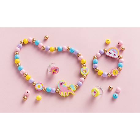 Bijoux en bois à créer - rainbow land MULTICOLORE 2 - vertbaudet enfant 