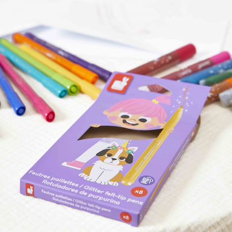 Feutres pailletés x8 - colo MULTICOLORE 4 - vertbaudet enfant 