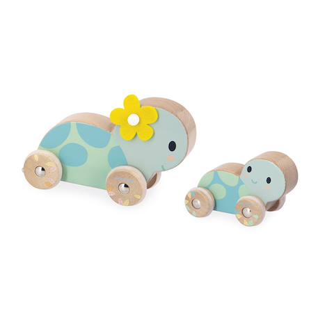 Set de 2 tortues roulantes en bois fsc Vert 1 - vertbaudet enfant 