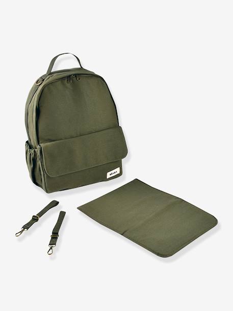 Sac à dos à langer Tokyo kaki+marron imprimé+ocre 4 - vertbaudet enfant 