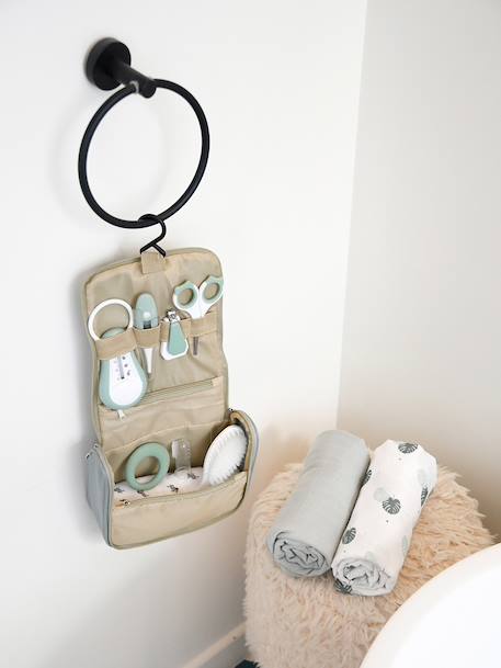 Trousse de toilette et 10 accessoires beige+vert sauge 8 - vertbaudet enfant 