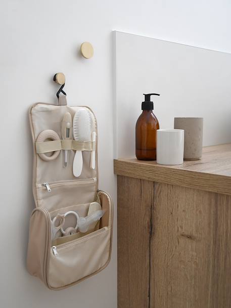 Trousse de toilette et 10 accessoires beige+vert sauge 3 - vertbaudet enfant 