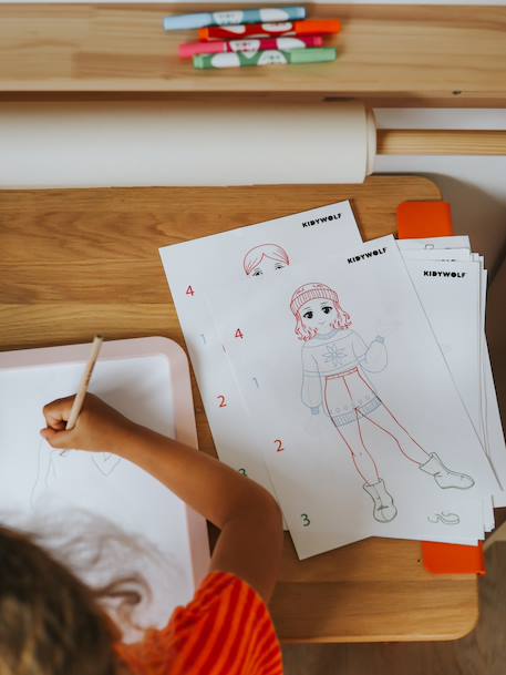 KIDYDRAW-PRO - Table lumineuse nomade - kaki+rose 9 - vertbaudet enfant 