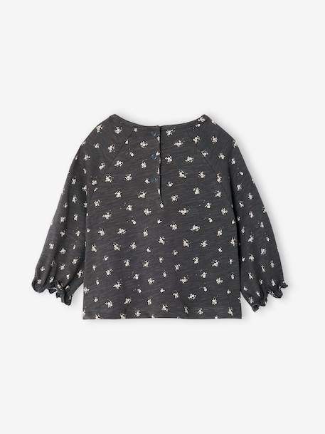 T-shirt forme blouse imprimé fleuri anthracite 3 - vertbaudet enfant 
