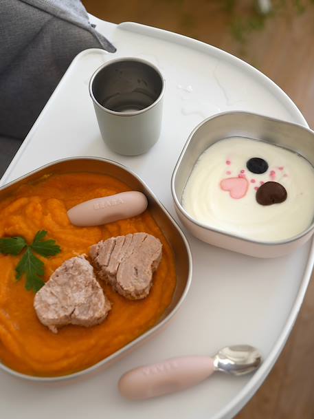 Coffret-repas 3 pièces inox rose+terracotta 1 - vertbaudet enfant 