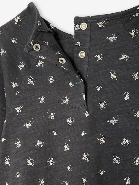 T-shirt forme blouse imprimé fleuri anthracite 2 - vertbaudet enfant 