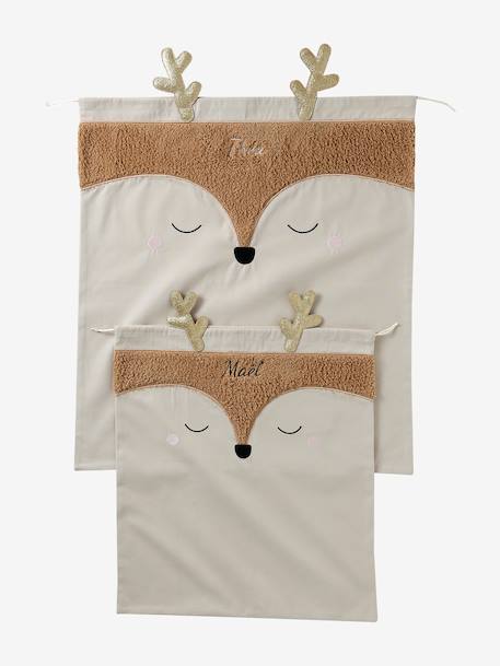 Sac hotte renne de Noël beige doré 7 - vertbaudet enfant 