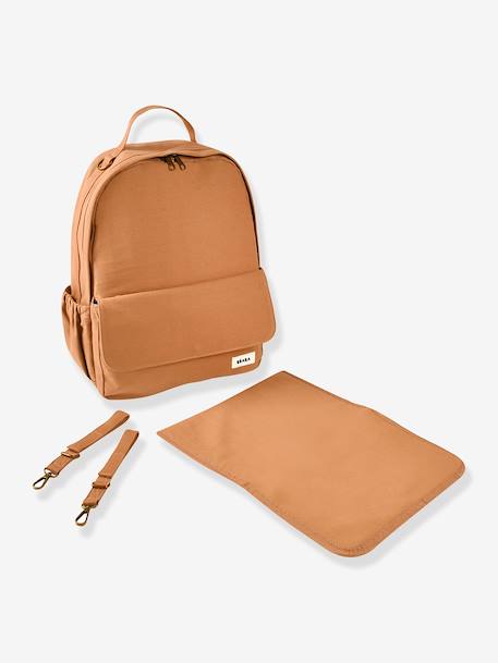 Sac à dos à langer Tokyo kaki+marron imprimé+ocre 17 - vertbaudet enfant 