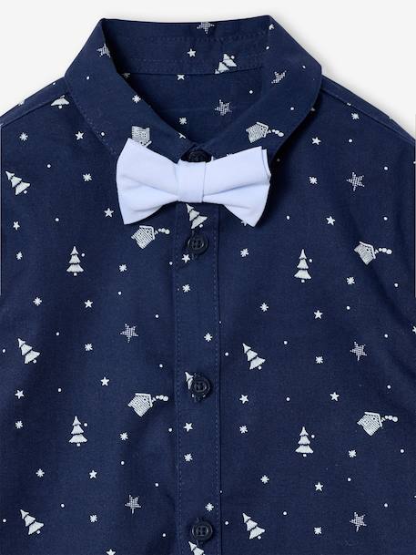 Coffret cadeau chemise noël et noeud papillon garçon bleu imprimé 4 - vertbaudet enfant 
