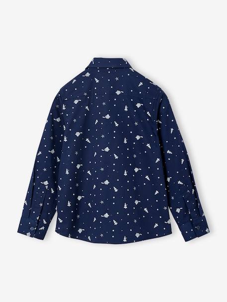 Coffret cadeau chemise noël et noeud papillon garçon bleu imprimé 3 - vertbaudet enfant 