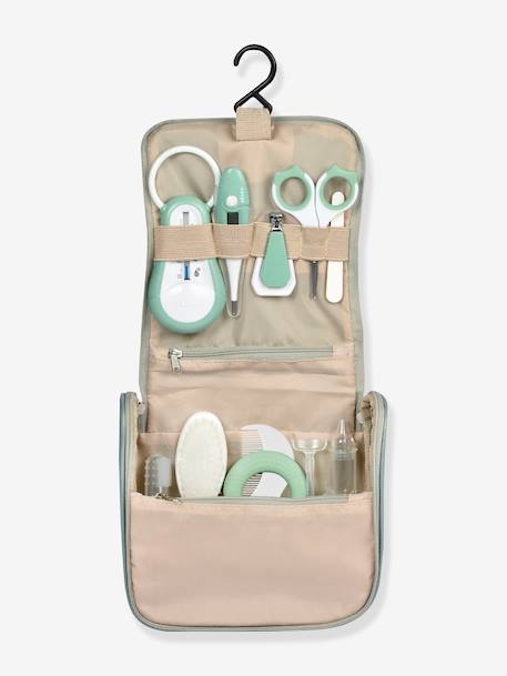 Trousse de toilette et 10 accessoires beige+vert sauge 10 - vertbaudet enfant 