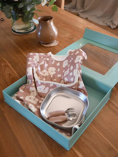 Coffret cadeau premier repas rose+vert sauge 1 - vertbaudet enfant 