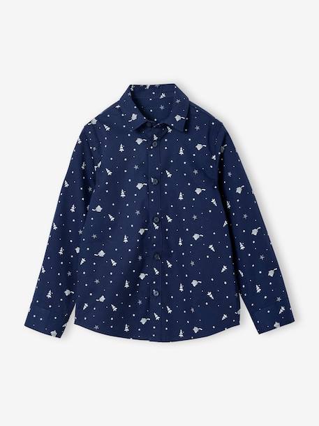 Coffret cadeau chemise noël et noeud papillon garçon bleu imprimé 2 - vertbaudet enfant 