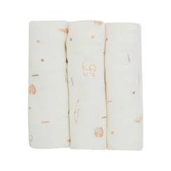 Puériculture-Lot de 3 langes en coton bébé