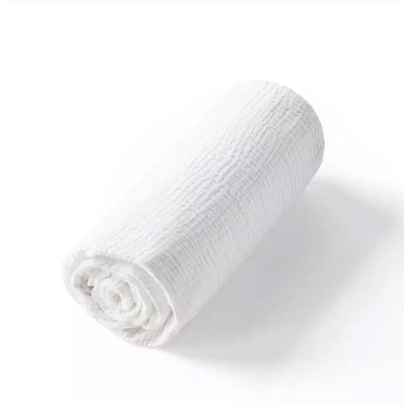 Drap housse uni en gaze de coton Beige+Blanc+Bleu+Camel+Écru+Gris+Terracotta+Vert de gris+Vert eucalyptus+Vieux rose 8 - vertbaudet enfant 