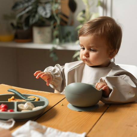 Trousseau repas silicone bébé - 2 pièces Vert olive 4 - vertbaudet enfant 