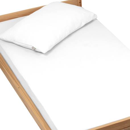 Drap housse uni en gaze de coton Beige+Blanc+Bleu+Camel+Écru+Gris+Terracotta+Vert de gris+Vert eucalyptus+Vieux rose 7 - vertbaudet enfant 