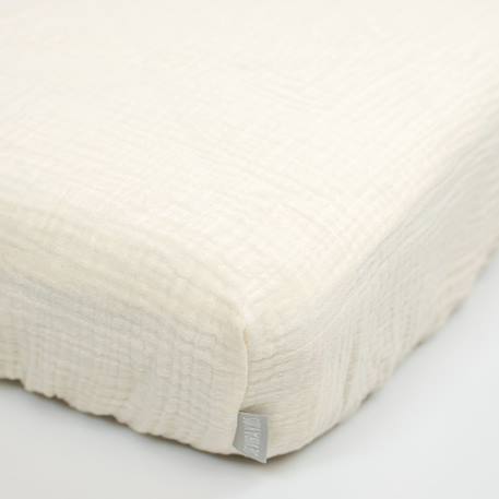 Drap housse uni en gaze de coton Beige+Blanc+Bleu+Camel+Écru+Gris+Terracotta+Vert de gris+Vert eucalyptus+Vieux rose 27 - vertbaudet enfant 