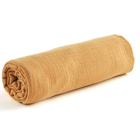 Drap housse uni en gaze de coton Beige+Blanc+Bleu+Camel+Écru+Gris+Terracotta+Vert de gris+Vert eucalyptus+Vieux rose 19 - vertbaudet enfant 