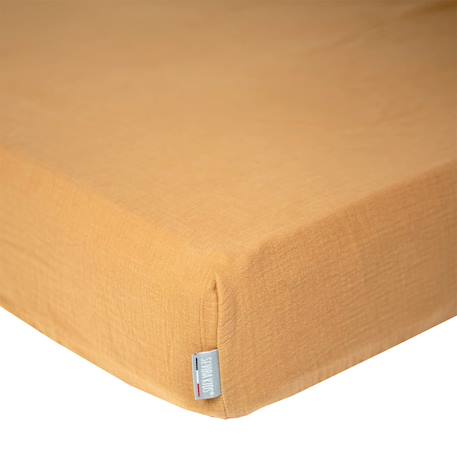 Drap housse uni en gaze de coton Beige+Blanc+Bleu+Camel+Écru+Gris+Terracotta+Vert de gris+Vert eucalyptus+Vieux rose 20 - vertbaudet enfant 