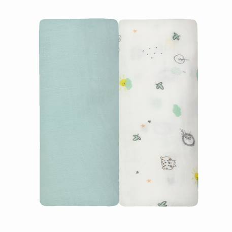 Lot de 2 langes Vert 1 - vertbaudet enfant 