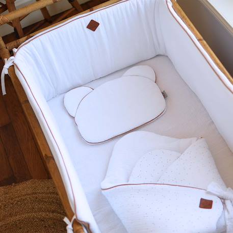 Drap housse uni en gaze de coton Beige+Blanc+Bleu+Camel+Écru+Gris+Terracotta+Vert de gris+Vert eucalyptus+Vieux rose 11 - vertbaudet enfant 