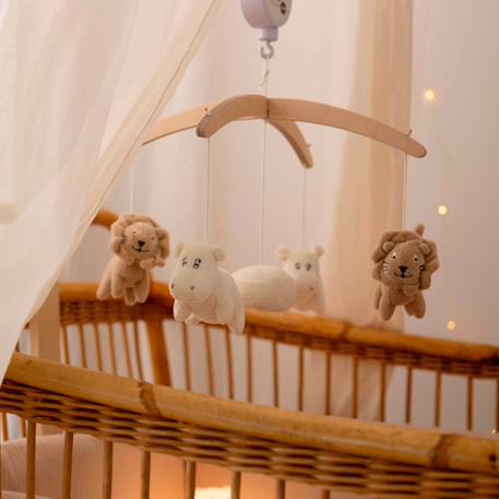 Mobile musical lions & hippopotames Beige 2 - vertbaudet enfant 