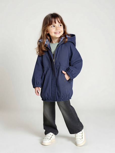 Parka fille à capuche doublée imitation fourrure bois de rose+camel+marine+noir+prune+vert foncé 15 - vertbaudet enfant 