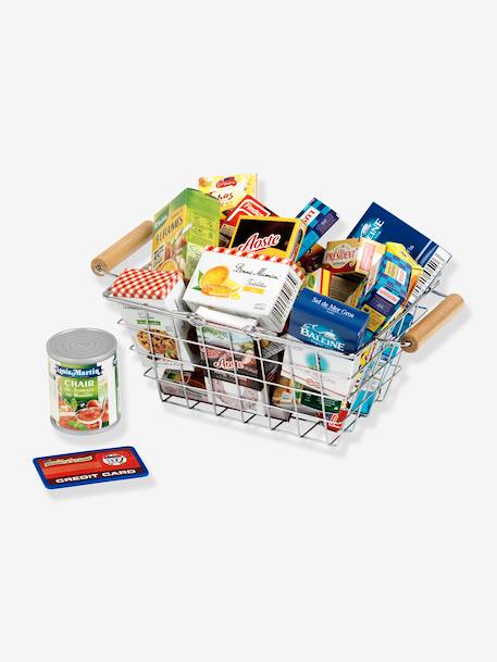 Panier de course garni de boîtes factices de produits de marques. multicolore 1 - vertbaudet enfant 