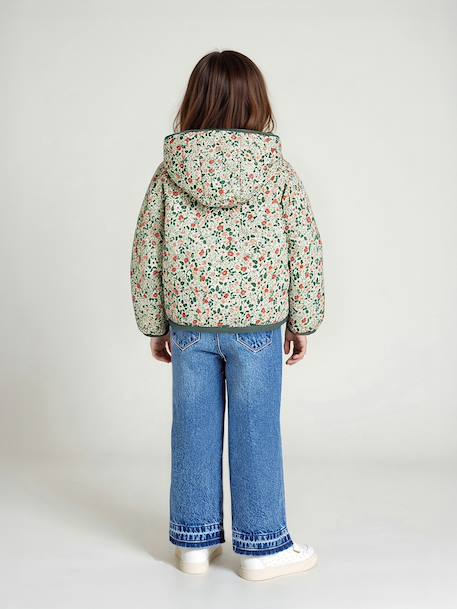 Doudoune fille légère réversible vert émeraude+vert sauge 20 - vertbaudet enfant 