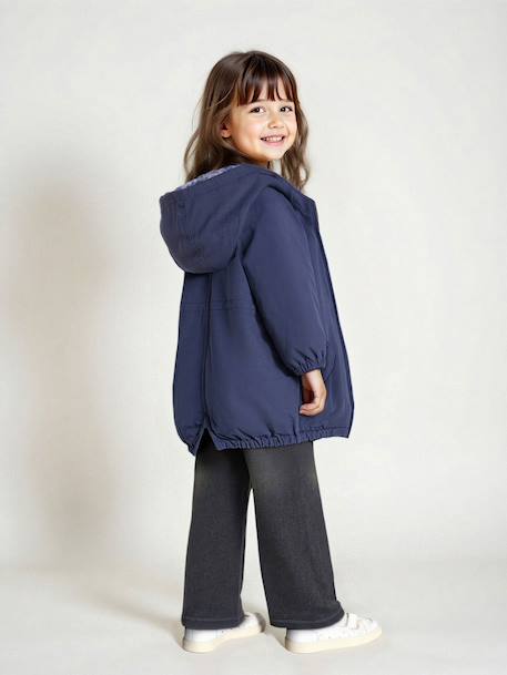 Parka fille à capuche doublée imitation fourrure bois de rose+camel+marine+noir+prune+vert foncé 22 - vertbaudet enfant 