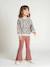 Ensemble sweat imprimé et legging flare fille bois de rose+marine 1 - vertbaudet enfant 
